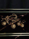 Ball Drop Gold Jewelry Set (Necklace, Earrings & Ring)