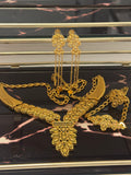 24K Gold Plated Necklace, Bracelet, Earrings, & Ring Set