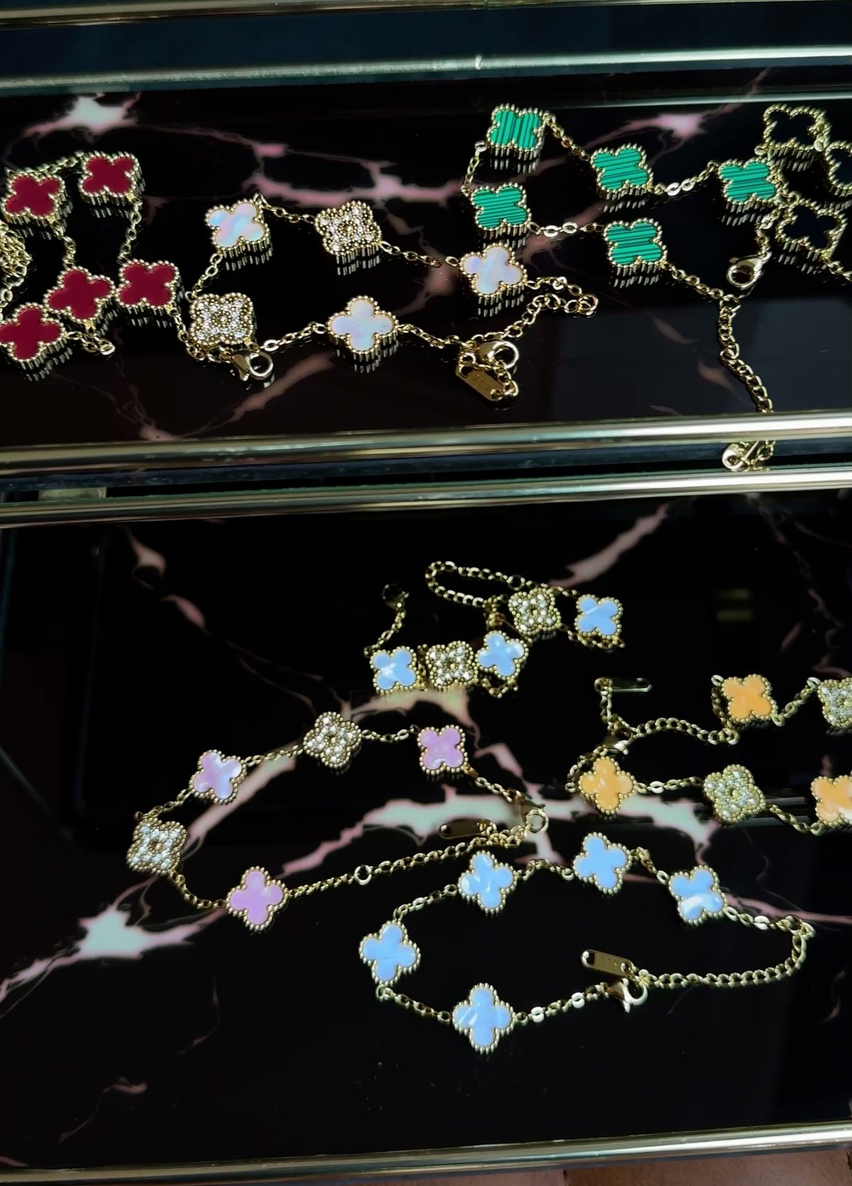 Four-Leaf Clover Charm Bracelet – Stackable Motif Design